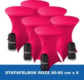 Statafelrok Roze x 6 – ∅ 80-85 x 110 cm - Statafelhoes met Draagtas - Luxe Extra Dikke Stretch Sta Tafelrok voor Statafel – Kras- en Kreukvrije Hoes