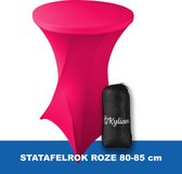 Statafelrok Roze – ∅ 80-85 x 110 cm - Statafelhoes met Draagtas - Luxe Extra Dikke Stretch Sta Tafelrok voor Statafel – Kras- en Kreukvrije Hoes