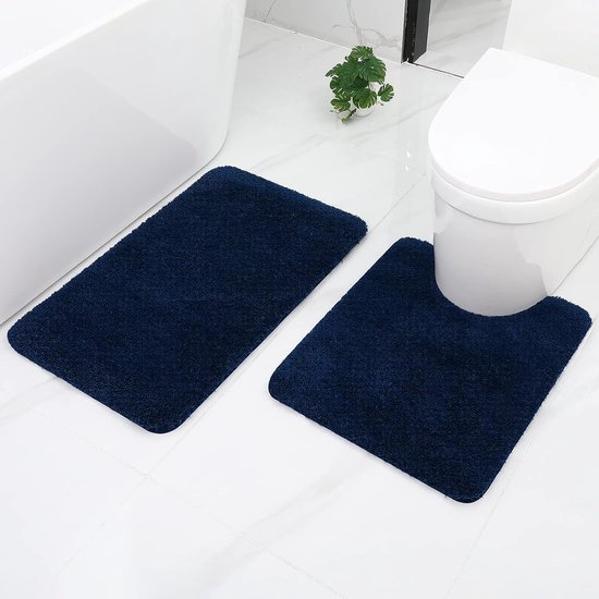 Badkamertapijtset 2-delige wc-mat met uitsparing, set badmatten, antislip,  wasbaar,... | bol