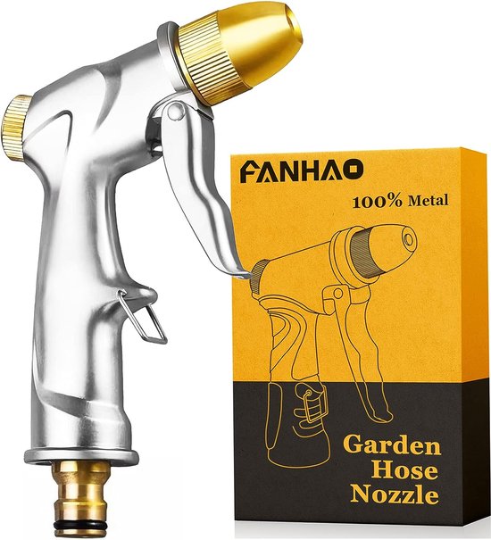 Pistolet D'arrosage En Métal Haute Pression - 4 Jets, Réglable, Raccord 3/4" - Pour Jardin Et Lavage Voiture