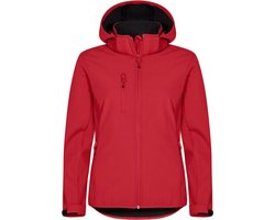 Clique Softshell jas met Capuchon Basic Dames - Rood - Maat L/40