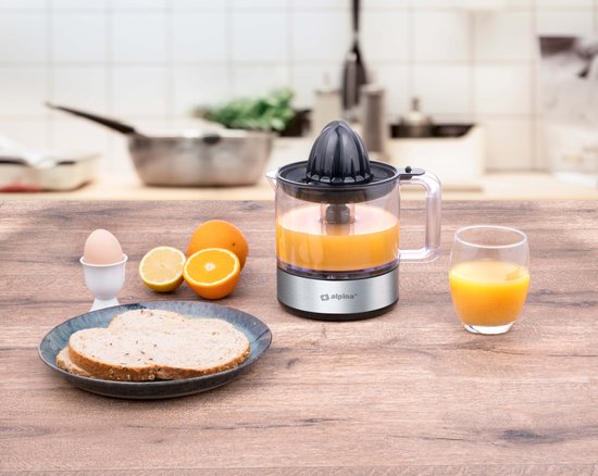 alpina Elektrische Citruspers - 30W/230V - Sinaasappelpers - Sap Reservoir 800ML - Filter voor Pulp en Pitjes - BPA-Vrij - Zilver van Merkloos — afbeelding 4
