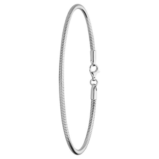 Lucardi Dames Zilveren slangen armband voor bedels - Armband - 925 Zilver - Zilverkleurig - 21 cm