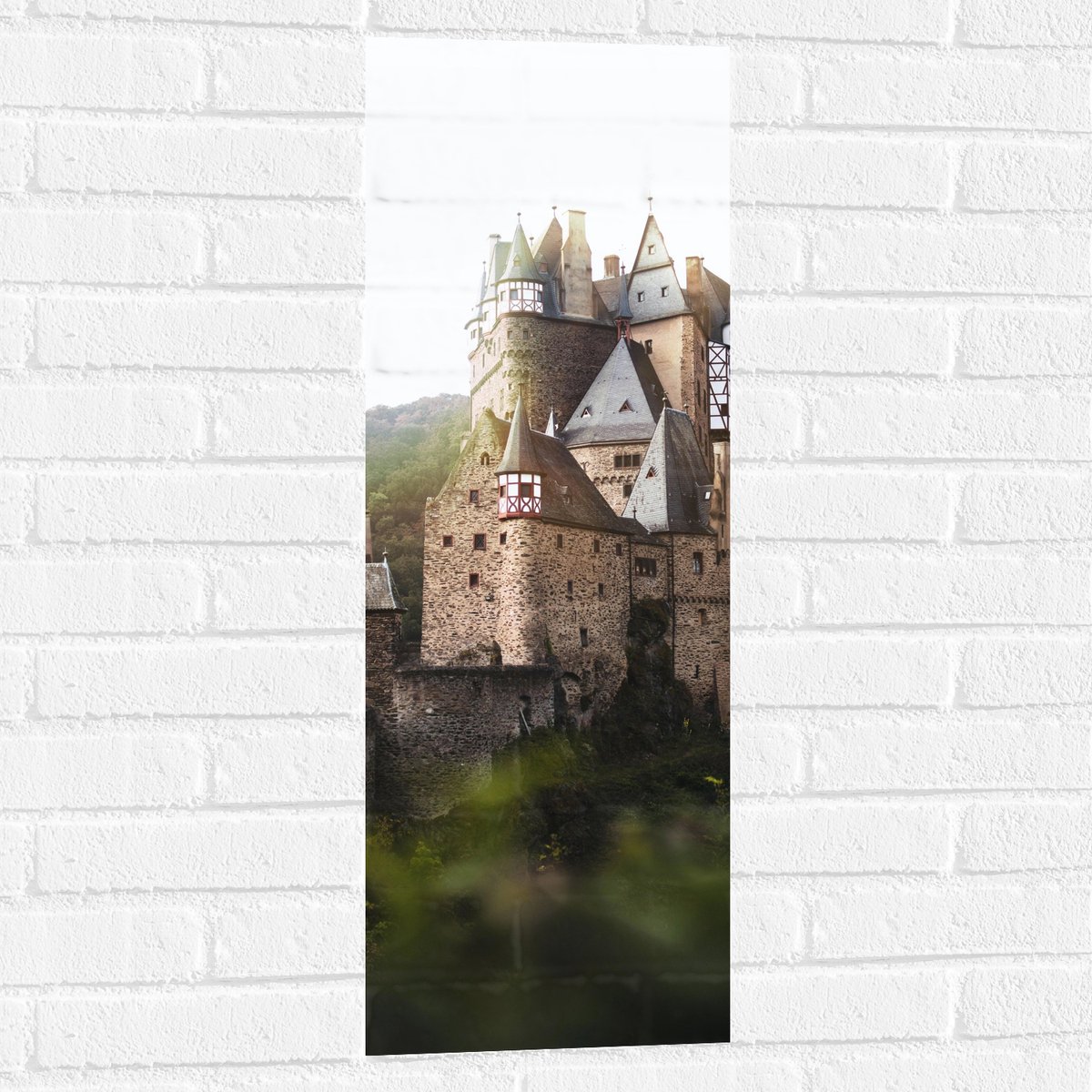 Muursticker - Gebouw - Kasteel - Bomen - Bossen - 30x90 cm Foto op Muursticker