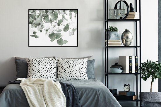 Cadre photo avec affiche - Eucalyptus - Feuilles - Nature - Vert - 80x60 cm - Cadre pour affiche