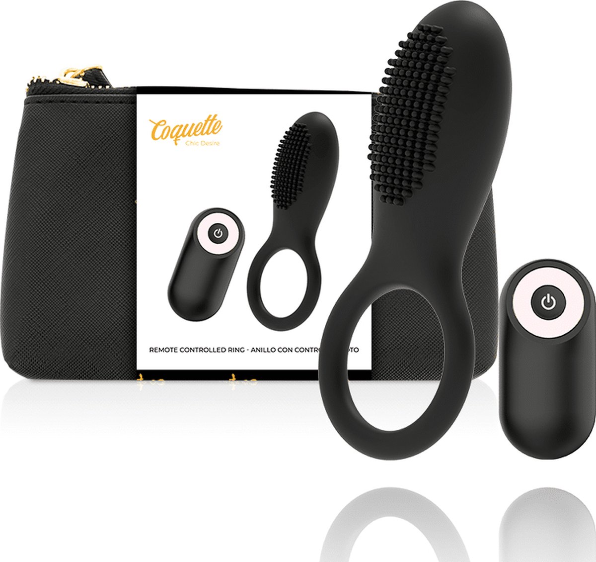 Goedkoopste COQUETTE TOYS | Coquette Cock Ring Remote Control Rechargeable Black/ Gold | Sex Toy for Couple | Cockring | Sex Toy for Man
