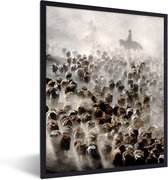 Fotolijst - Poster - Schapen - Herder - Paard - 60x80 cm - Posters - Kader