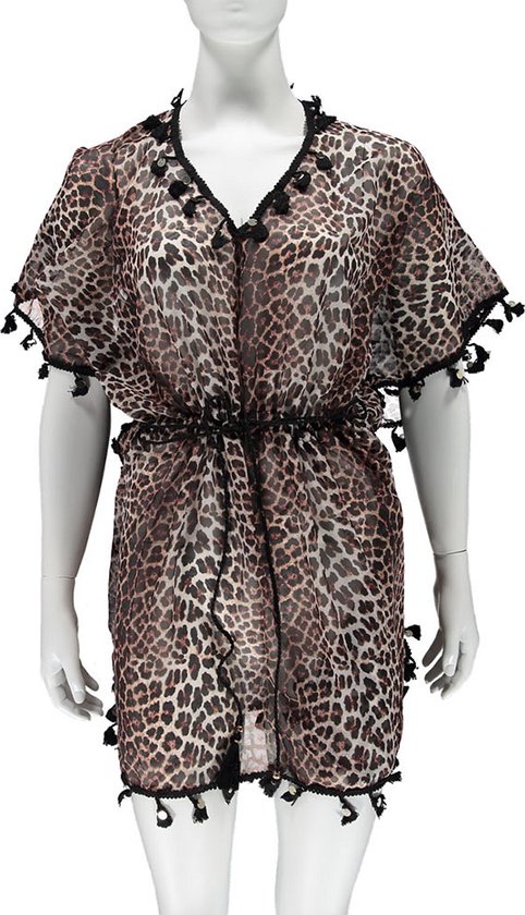 Overtop Ladies Beach Summer Dress Kaftan Leopard