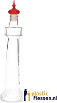 Glazen Fles 'Vuurtoren' - 200 ml - Decoratieve Flessen, Glazen Flesjes Met Dop - Vorm: Vuurtoren Glas - Transparante Fles - Glas - 1 Stuk