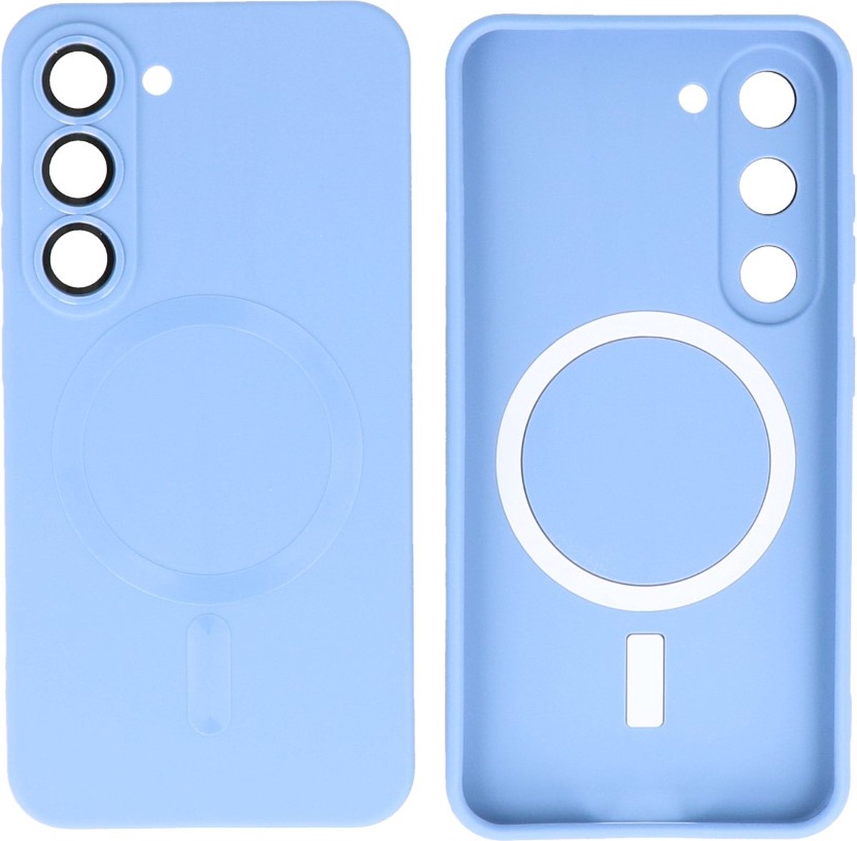 Hoesje Geschikt voor Samsung Galaxy S23 - Back Cover - MagSafe Hoesje met Camera Beschermer - Blauw