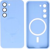 Hoesje Geschikt voor Samsung Galaxy S23 - Back Cover - MagSafe Hoesje met Camera Beschermer - Blauw