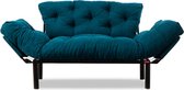 1-Persoons Slaapbank - Stijlvol Petrol Blauw - Ruimtebesparend 155x85x73cm