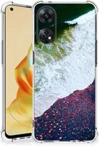 Anti Shock hybrid Case Geschikt voor OPPO Reno8 T 4G Telefoon Hoesje met doorzichtige rand Sea in Space