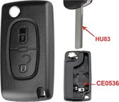 Autosleutelbehuizing - sleutelbehuizing auto - sleutel - Autosleutel / Peugeot 2 knops HU83 CE0536