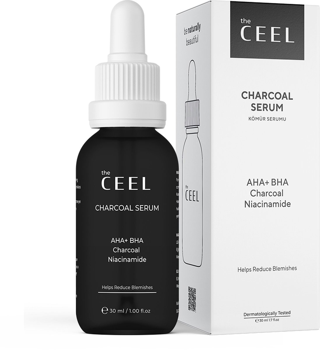 The CEEL- Aha-Bha Actieve kool zwarte serum - Kool Serum met Niacinamide - Charcoal Serum