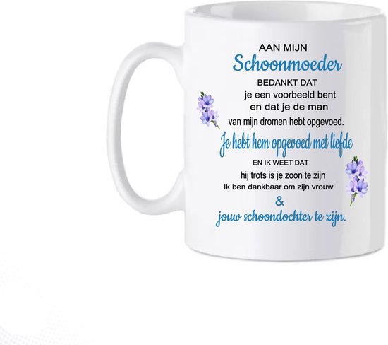 Foto: Bedrukte beker mok spreuk cadeau schoonmoeder gepersonaliseerde geschenk moederdag verjaardag spreuken spreuk quoten quote decoratie tekst handgemaakt