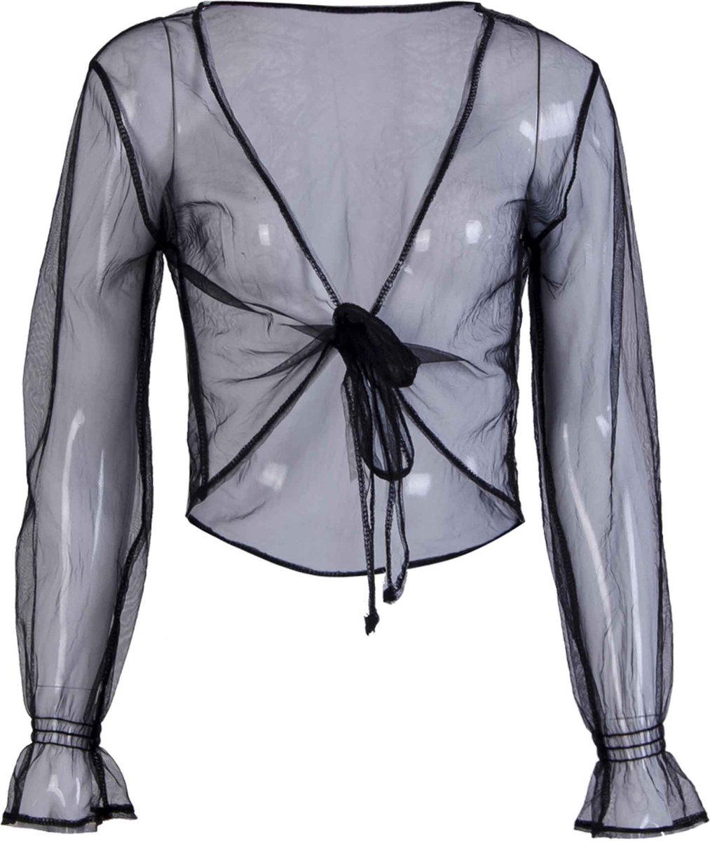 Goedkoopste Transparante blouse lange mouwen - Erotische kleding - Thema - Rollenspel - Vrouwen - Sexy - Uitdagend - Goede kwaliteit - Knoop aan voorzijde