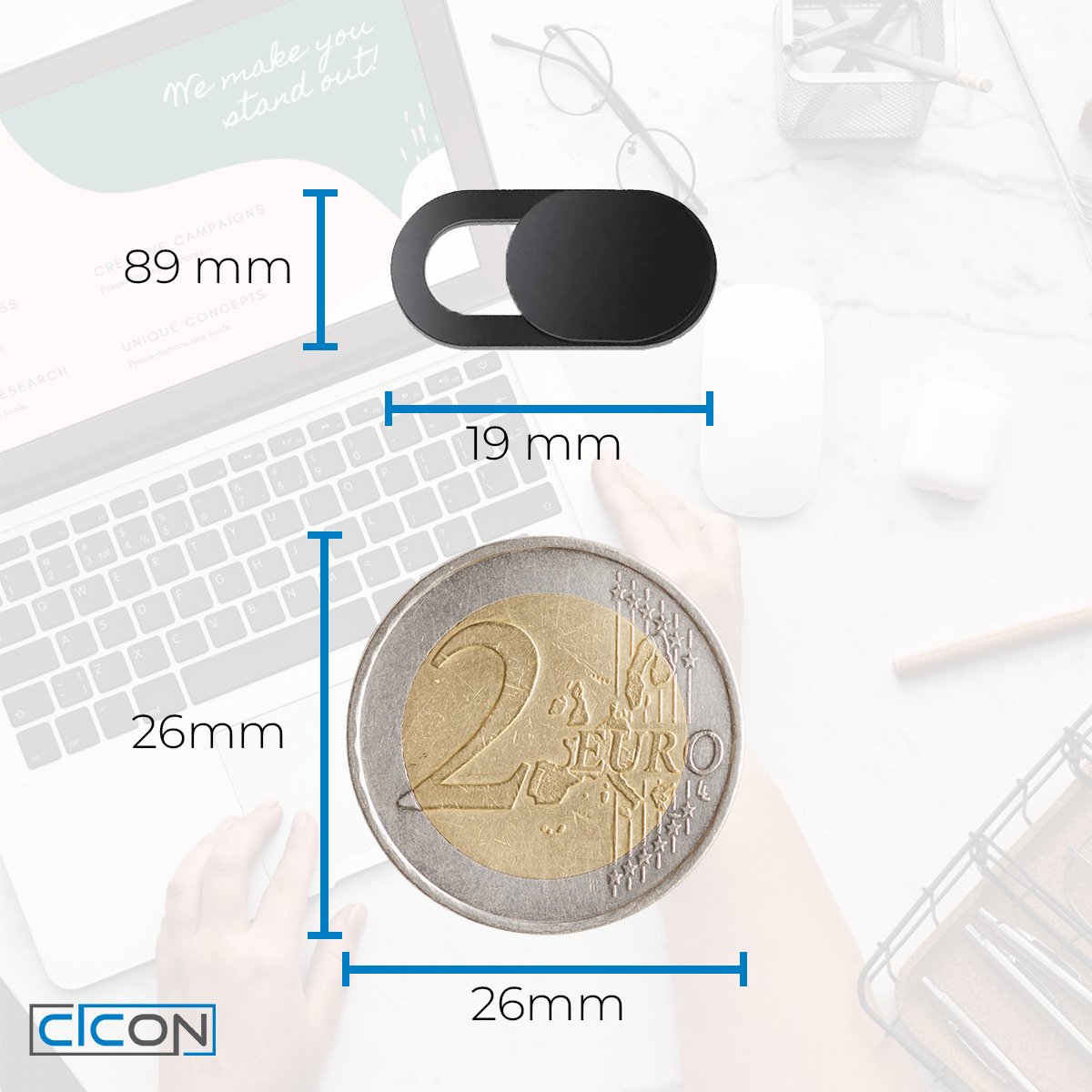 Webcam cover 6-pack privacy schuifje voor laptop, MacBook, tablet & smartphone – camera afdekkers - Afbeelding 5