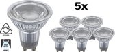 PACK 5 - Spot LED GU10 7w, 560 Lumen, Wit Neutre 4000K, Glas, Intensité variable, Angle d'éclairage : 60°