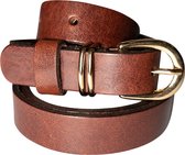 Damesriem - Leer - Donkerbruin - 2cm breed- Maat 85 - Tannery Leather