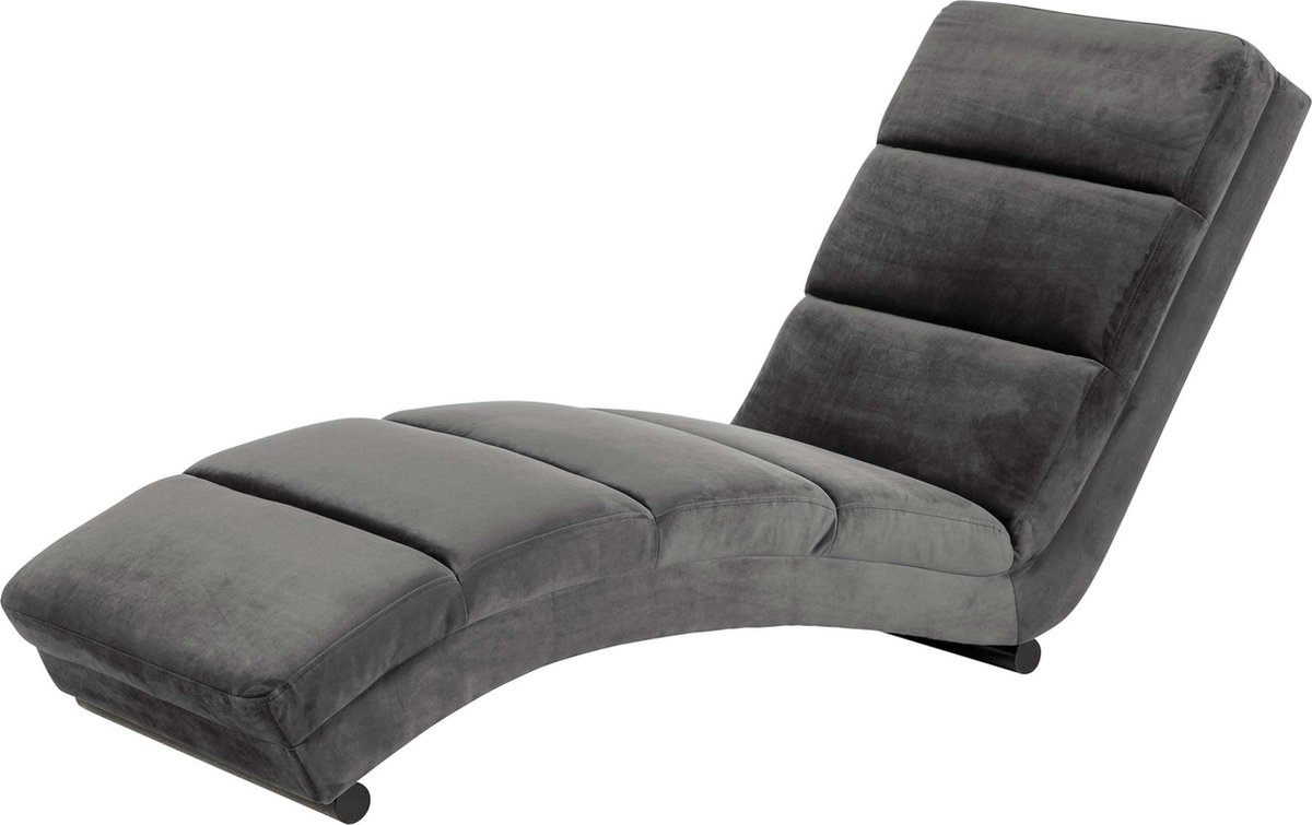 Giga Living Ligstoel Wikra - Donkergrijs Stof - 170x60x82cm