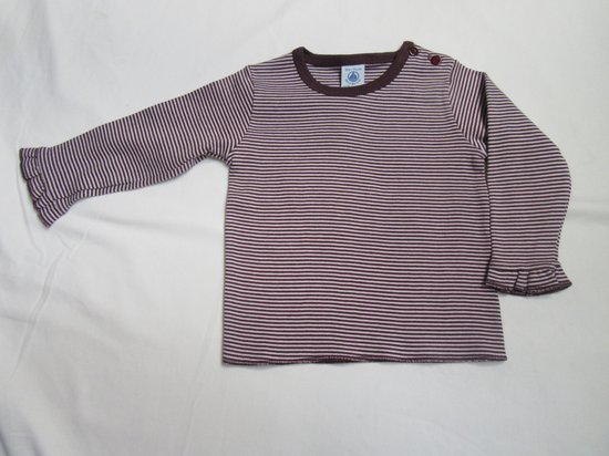 Petit Bateau - Fille - T-Shirt manches longues - Rayé - Rose/violet - 6 mois 67