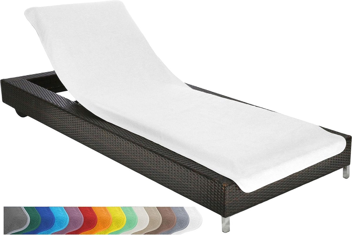 Happy People Beschermhoes Voor Strandstoel – 130x100x170/134 Cm – Wit PE-materiaal Met Rits – Weerbestendig En Stevig