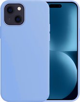 Hoesje Geschikt voor iPhone 15 Hoesje Siliconen Case Hoes - Hoes Geschikt voor iPhone 15 Hoes Cover Case - Blauw