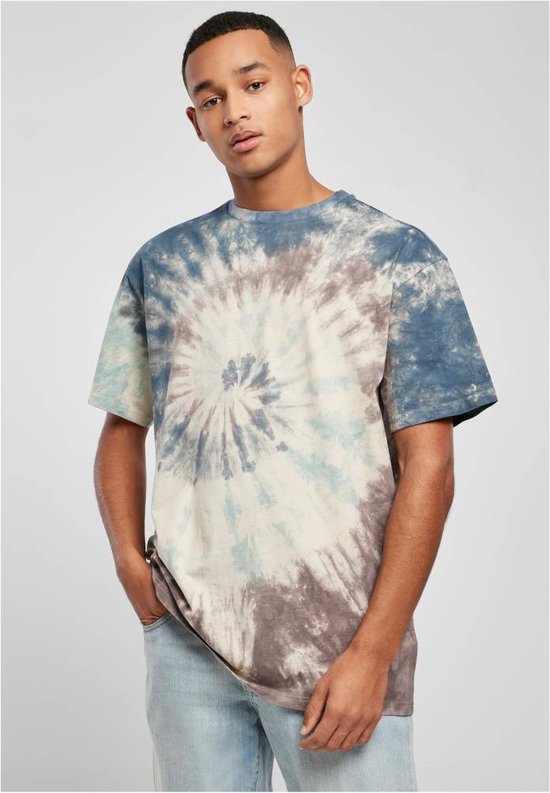 Urban Classics - Oversize Tie Dye Heren T-shirt - XL - Gebroken wit