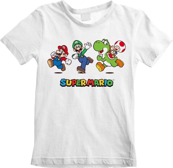 Nintendo Super Mario - Running Pose Kids Tshirt - Kids tm jaar - Wit