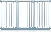 Assortiment de barrières de sécurité Safetots Extra High Elite , 197 cm - 206 cm (69 options disponibles), Grijs mat, Extra haut 100 cm de hauteur, barrière d'escalier sans Embouts , barrière bébé pour Portes, couloirs et pièces, barrière de sécurité