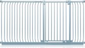 Assortiment de barrières de sécurité Safetots Extra High Elite , 207 cm - 216 cm (69 options disponibles), Grijs mat, Extra haut 100 cm de hauteur, barrière d'escalier sans Embouts , barrière bébé pour Portes, couloirs et pièces, barrière de sécurité