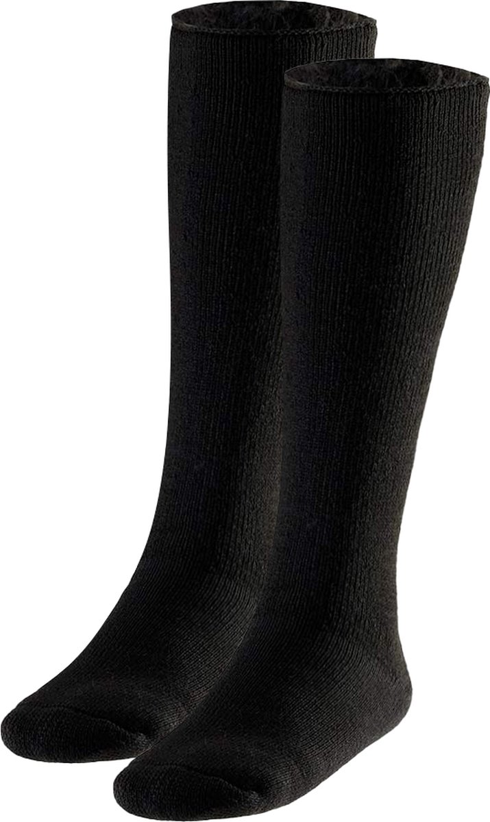 Heatkeeper - Kniekousen thermo heren - 2 x Paar - 41/46 - Zwart - Thermosokken