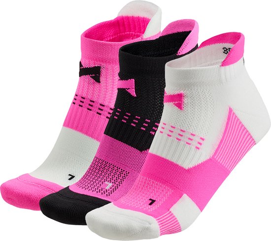 Xtreme - Chaussettes Fitness sneaker - Unisexe - Multi rose - 35/38 - 3 paires - Chaussettes Fitness hommes - Chaussettes Fitness femmes