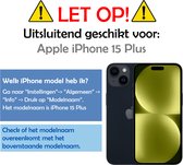 Hoesje Geschikt voor iPhone 15 Plus Hoesje Shockproof Case Siliconen Met Screenprotector - Hoes Geschikt voor iPhone 15 Plus Hoes Cover Siliconen - Transparant