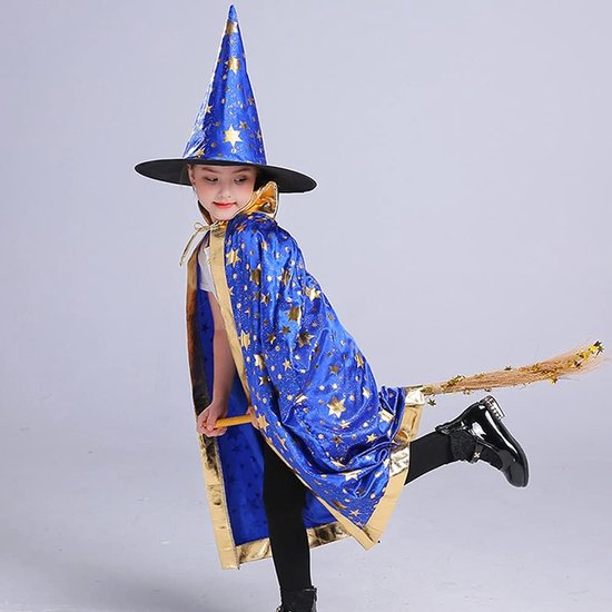 Cape de sorcier, cape de sorcier d'Halloween, Cape de magicien avec  chapeau
