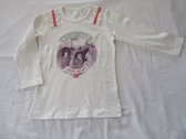 Dirkje - Tshirt lange mouw - Meisje - Creme / rose - Pole waer - 2 jaar 92