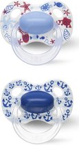 Bibi Happiness Summer DUO Sucette Dental 0-6 mois Blauw, Wit