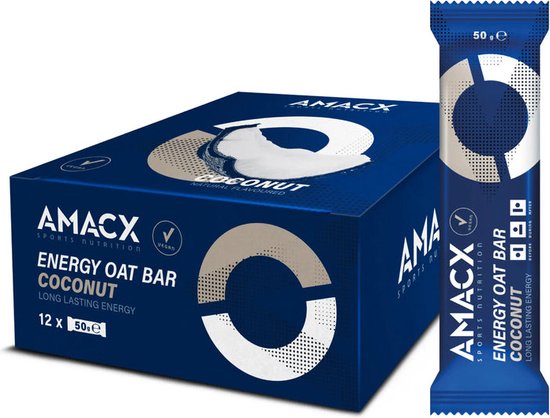 Amacx Energy Oat Bar - Energiereep - Sportvoeding - Powerbar - Coconut - 12 pack