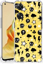 Case Geschikt voor OPPO Reno8 T 4G GSM Hoesje met doorzichtige rand Punk Yellow