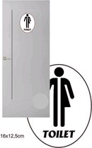 Wc deur sticker - Toilet deur  sticker - deursticker-  Toilet Symbool -  - Gender neutrale Dames en Heren Toilet sticker
