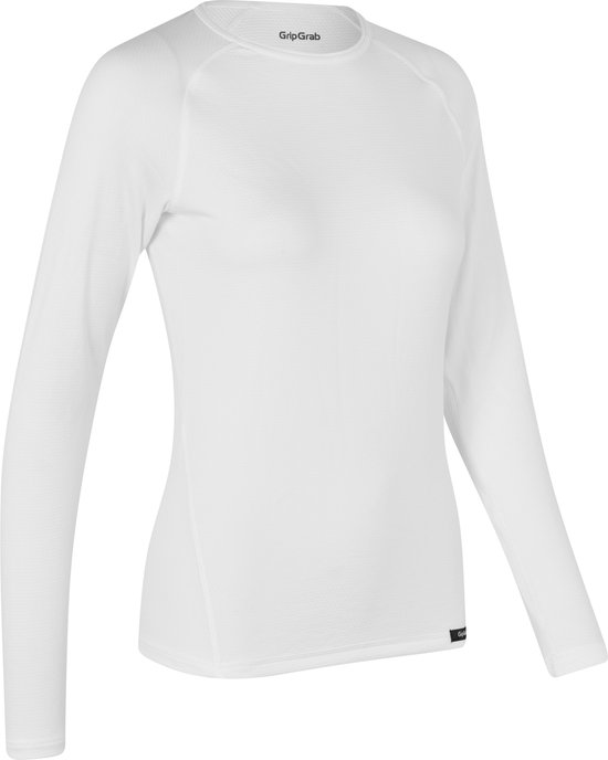 GripGrab - Ride Thermal Lange Mouw Winter Fiets Ondershirt voor Dames Polygiene Base Layer Thermoshirt - Wit - Vrouwen - Maat XL