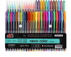 Kleurstiften set - kleur pennenset 48 Kleuren - Marker 1.0 mm - Glitterpennen - Gouache - markeerstift - metalen pen - Tekenen & Schrijven