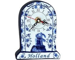 foto van Staand klokje - 15 cm - Delfts blauw - klokje klein - Hollandse cadeautjes - souvenirs Nederland
