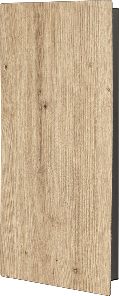 Sleutelkast – Zwart metaal met eikenhouten decor – 11 haken – Stijlvol ontwerp