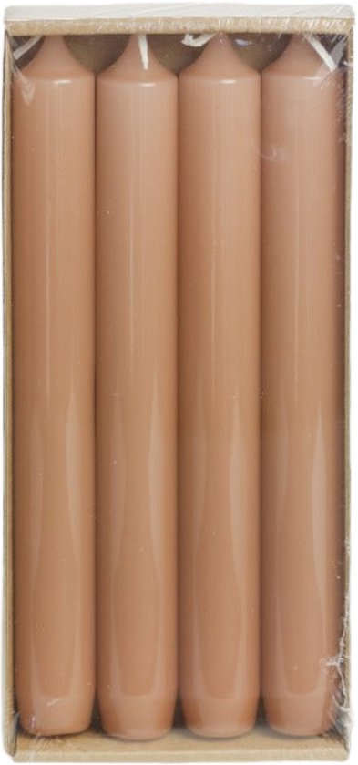 Rustik Lys - Hoogglans - Dinerkaarsen - Brique - Set van 4  - Ø 2,1  x 19 Centimeter