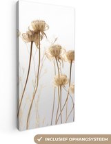 Canvas Schilderij Droogbloemen - Natuur - Botanisch - 40x80 cm - Wanddecoratie