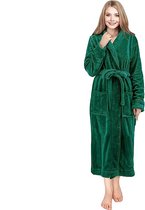 Badjas fleece maat - XL - kleur – groen - dames