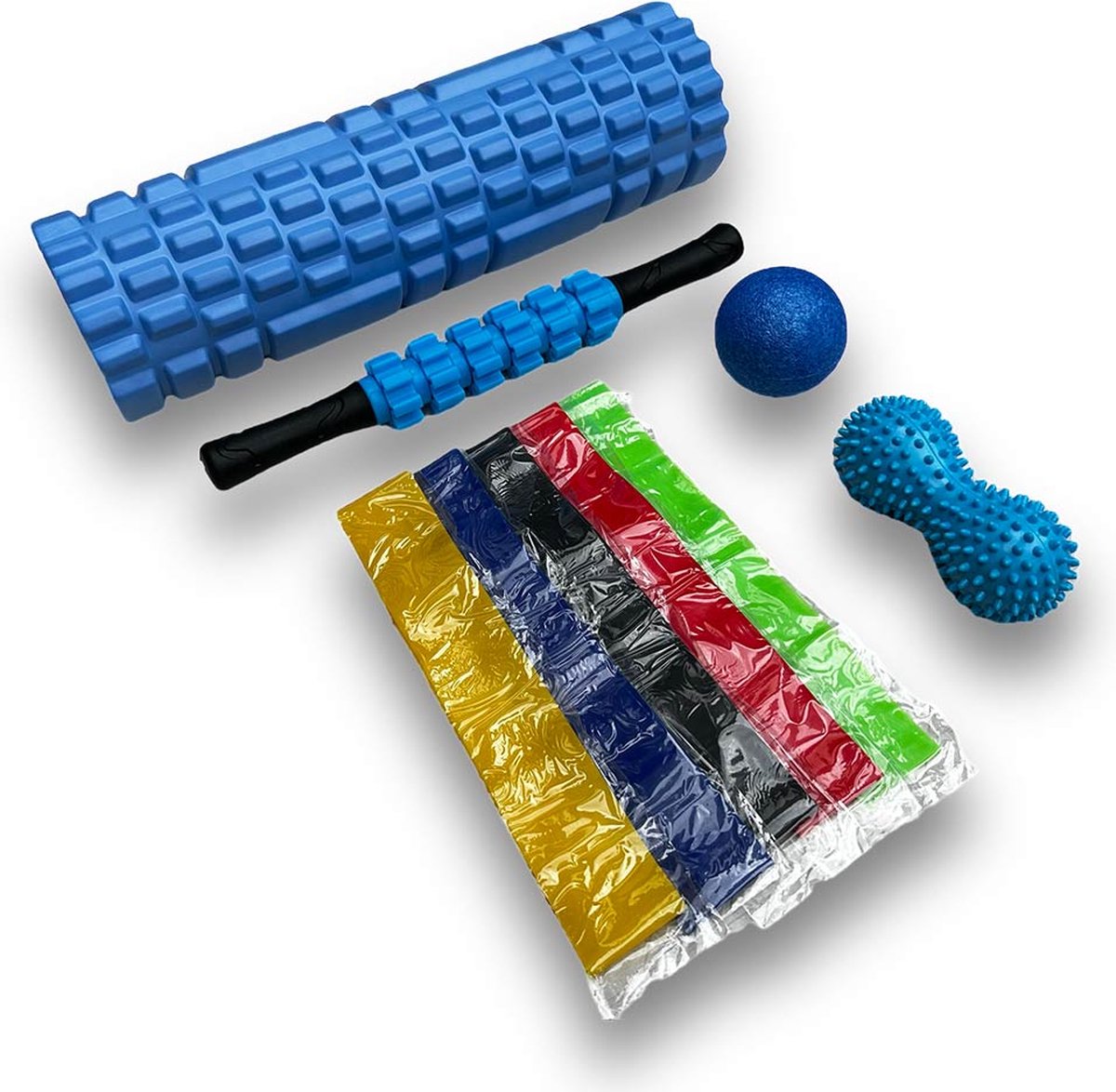 KRAKEN Foam Roller Set | Compleet Herstelpakket met Foam Roller, Spiermassage Uitrusting en Rek/Strek Banden | Duurzaam en Eco-Vriendelijk | Veelzijdig en Draagbaar | Geschikt voor Fitness, Yoga en Revalidatie