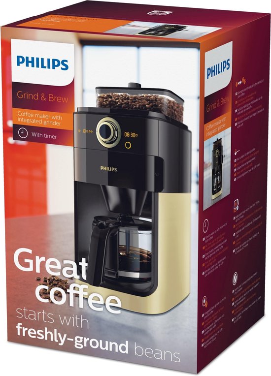 Opties voor koffiebereiding - Philips HD7768/90 - Philips Grind & Brew HD7768/90 - Koffiemachine